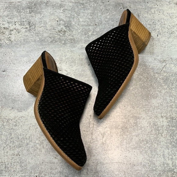 Jeffrey Campbell Perforated Suede Leather Heeled Western Mules 9 - Picture 2 of 12